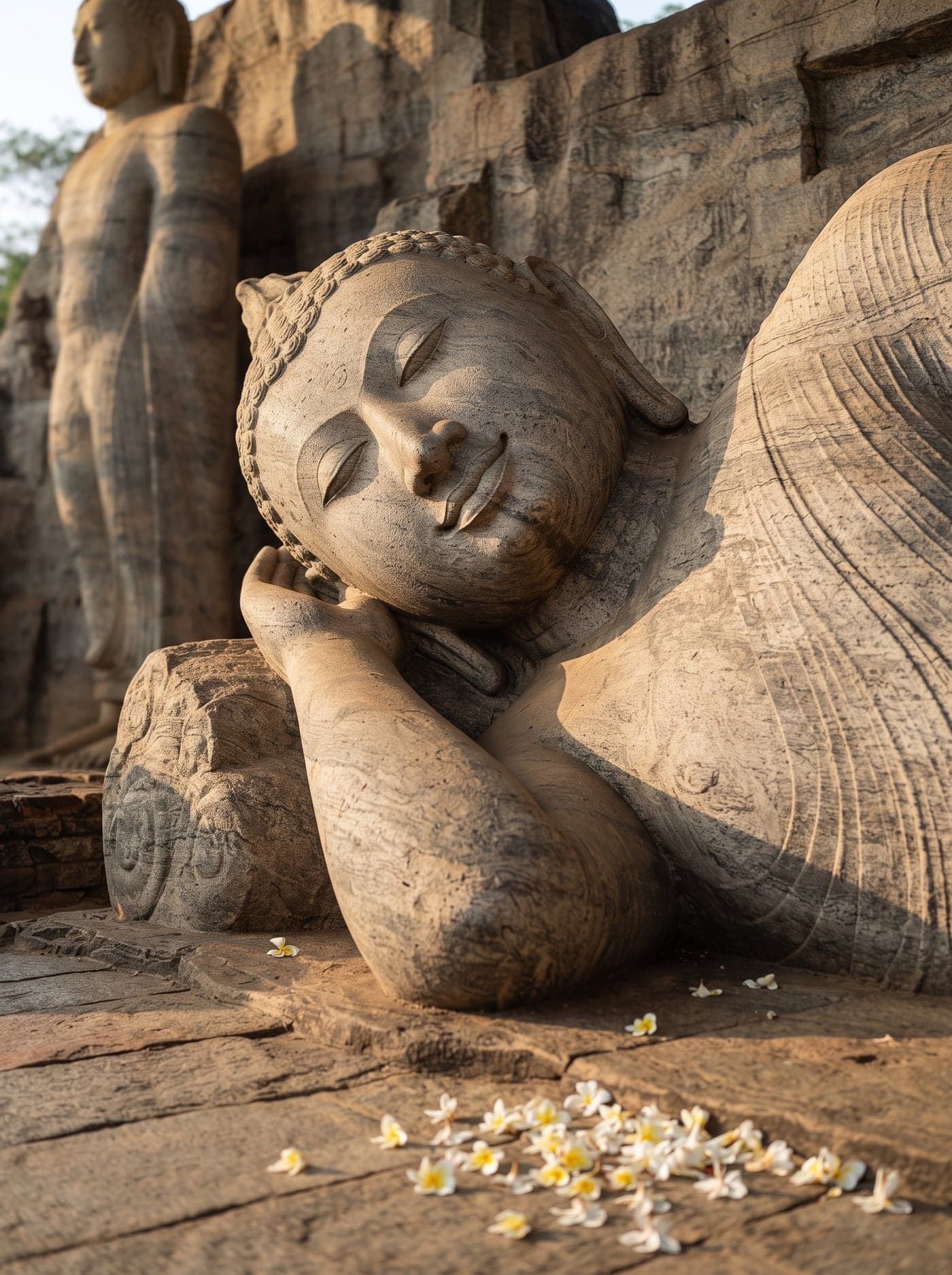 Monumental ancient stone carved Buddhist sanctuary
